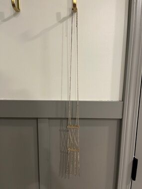 Long Gold Multi-Chain Fringe Necklace